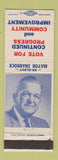 Matchbook Cover - Mayor Sharrock Election