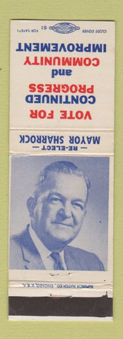Matchbook Cover - Mayor Sharrock Election