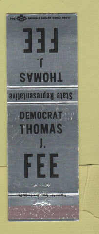 Matchbook Cover - Thomas J Fee State Representative Election