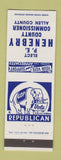 Matchbook Cover - PE Henebry County Commissioner Election Allen County