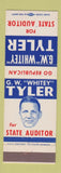 Matchbook Cover - GW Whitey Tyler State Auditor Election