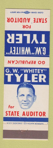 Matchbook Cover - GW Whitey Tyler State Auditor Election