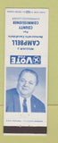 Matchbook Cover - William J Campbell County Commissioner Election