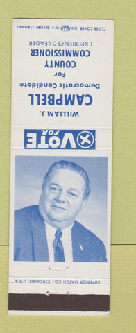 Matchbook Cover - William J Campbell County Commissioner Election