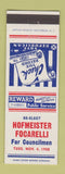 Matchbook Cover - Hofmeister Focarelli Councilman Election 1958