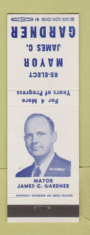 Matchbook Cover - James C Gardner Mayor Election