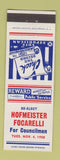 Matchbook Cover - Hofmeister Focarelli Councilman Election 1958