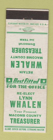 Matchbook Cover - Lynn Whalen Macomb County Treasurer Election