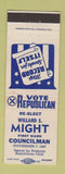Matchbook Cover - Willard Might Councilman Election 1967