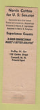 Matchbook Cover - Cotton for US Senator Election Concord NH DD Bean