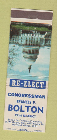 Matchbook Cover - Frances Bolton Election Mayfield Village OH