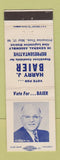 Matchbook Cover - Harry J Baier Representative Election 1966