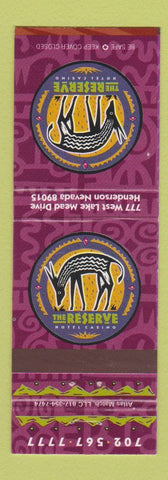 Matchbook Cover - The Reserve Hotel Casino Henderson NV