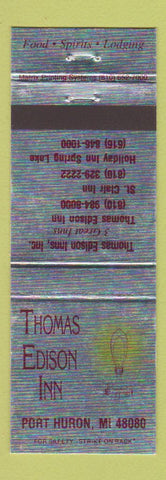 Matchbook Cover - Thomas Edison Inn Port Huron MI