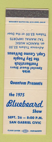 Matchbook Cover - Bluebard Show 1957 San Gabriel CA