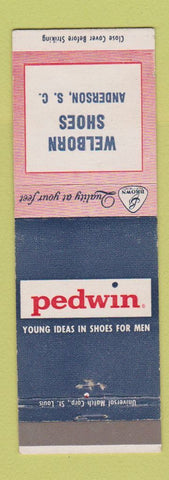 Matchbook Cover - Pedwin Shoes Welborn Anderson SC