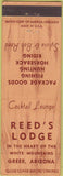 Matchbook Cover - Reed's Lodge Greer AZ