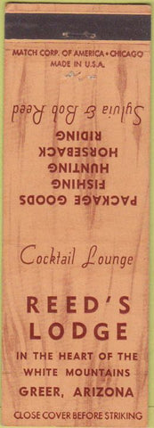 Matchbook Cover - Reed's Lodge Greer AZ