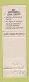 Matchbook Cover - Geo Ward Insurance Jonesville SC WEAR