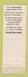 Matchbook Cover - Field Insurance Agency Real Estate Seneca SC
