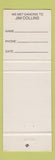 Matchbook Cover - Jim Collins Music Dan Schafer Promotions