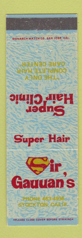 Matchbook Cover - Super Hair Clinic Sir Gauuan's Stockton CA