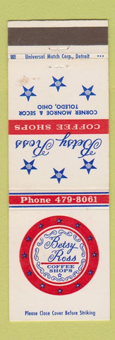 Matchbook Cover - Betsy Ross Coffee Shops Toledo OH