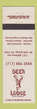 Matchbook Cover - Deer Lodge Restaurant Mount Holly Springs PA WEAR