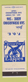 Matchbook Cover - Eagles Lodge San Bernardino CA