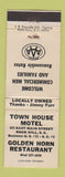 Matchbook Cover - Town House Motel Golden Horn Restaurant Rock Hill SC WEAR