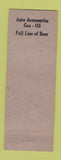 Matchbook Cover - HF Hendrix Grocery Lexington SC