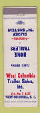 Matchbook Cover - West Columbia Trailer Sales West Columbia SC