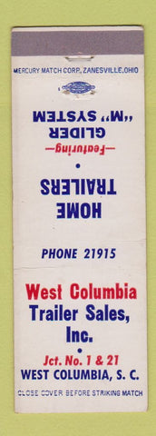 Matchbook Cover - West Columbia Trailer Sales West Columbia SC
