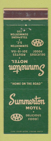 Matchbook Cover - Summerton Motel SC