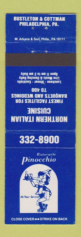 Matchbook Cover - Ristorante Pinocchio Philadelphia PA Italian