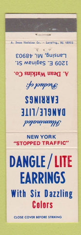 Matchbook Cover - Dangle Lite Earrings Lansing MI Dean Watkins