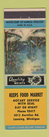 Matchbook Cover - Keeps Food Market Grocery Lansing MI