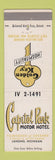 Matchbook Cover - Capitol Park Motor Hotel Lansing MI