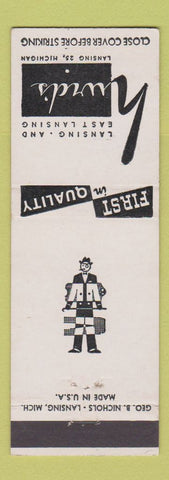 Matchbook Cover - Hurd's Lansing East Lansing MI clothes