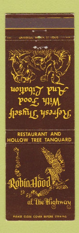 Matchbook Cover - Robin Hood Restaurant Pevely MO