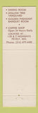 Matchbook Cover - Robin Hood Restaurant Pevely MO