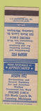 Matchbook Cover - Joseph Fitz Blacksmith Lansing MI