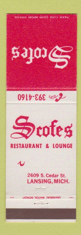 Matchbook Cover - Scofes Restaurant Lansing MI
