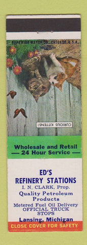 Matchbook Cover - Ed's Refinery Station Lansing MI oil gas
