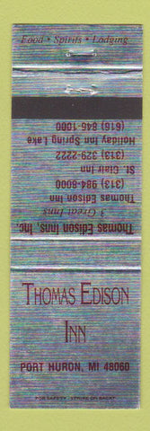 Matchbook Cover - Thomas Edison Inn Port Huron MI