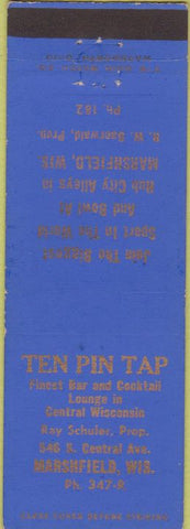 Matchbook Cover - Ten Pin Tap bowling Marshfield WI