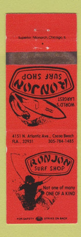 Matchbook Cover - Ron Jon Surf Shop Cocoa Beach FL ORANGE