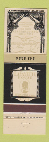 Matchbook Cover - Lafayette House Foxboro MA