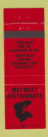 Matchbook Cover - May West Restaurants