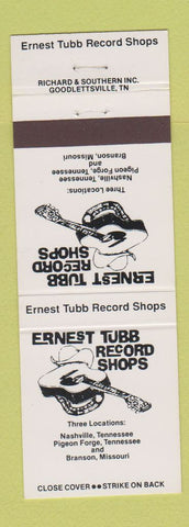 Matchbook Cover - Ernest Tubb Record Shops Nashville Pigeon Forge TN Branson MO